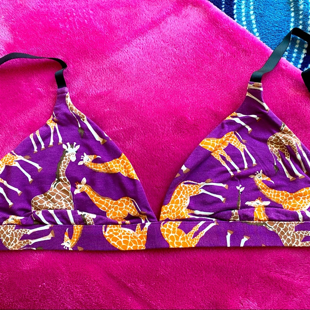 XL MeUndies Triangle Giraffe Print Bralette